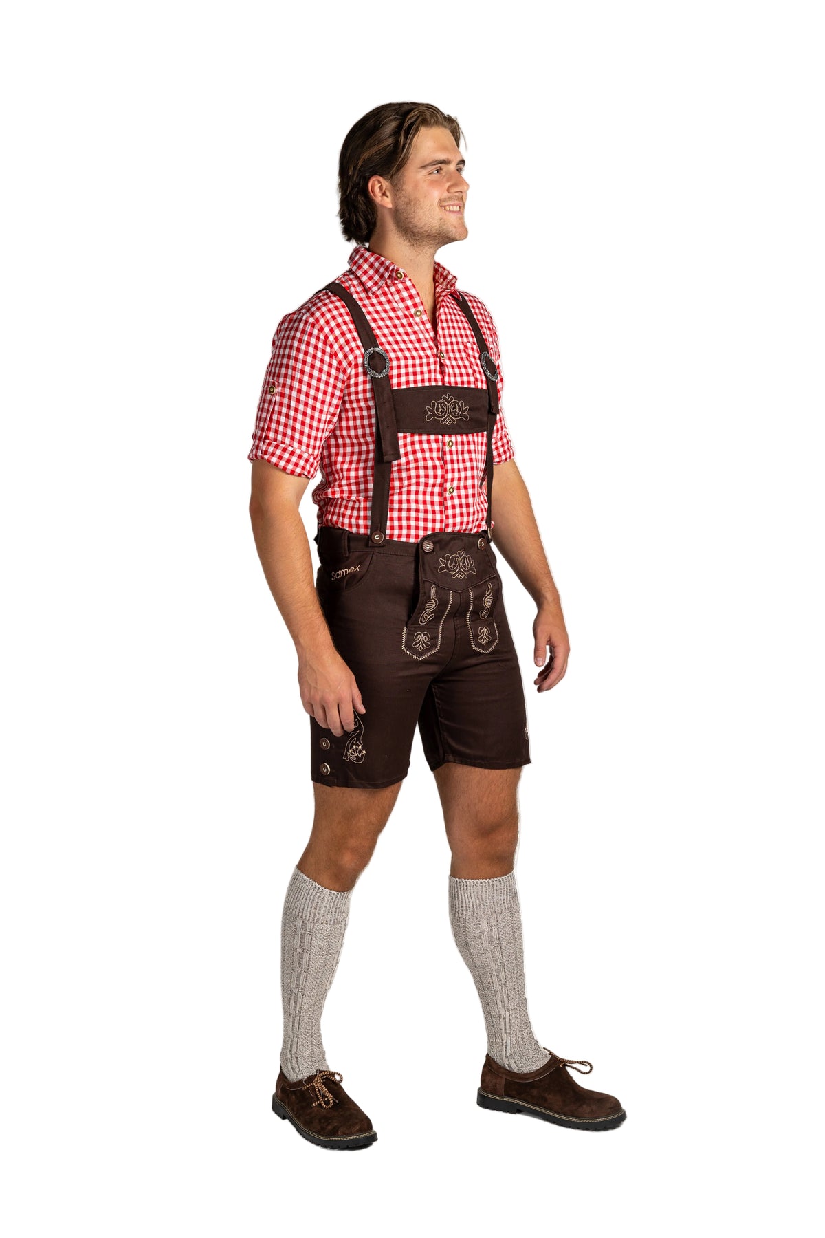 Textiel lederhose 'Justin' met bretels – SAMEX Oktoberfest, foto 1